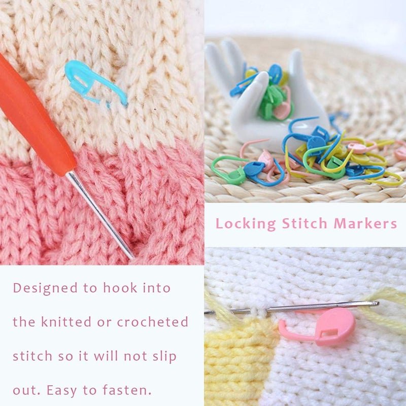 Mayboos 120pcs Stitch Markers for Knitting and Crochet, Plastic Crochet Stitch Markers Locking Clips with 12 Colors Lightweight, Snag-Free Design for Yarn Crafts, Sweater Making DIY Projects - Image 4